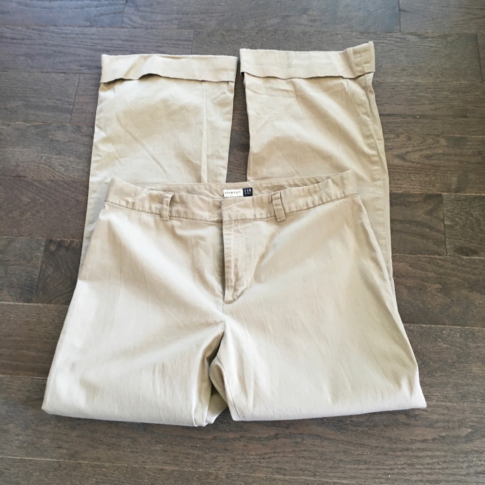 Gap Stretch Cuffed Trousers - khaki - size 10